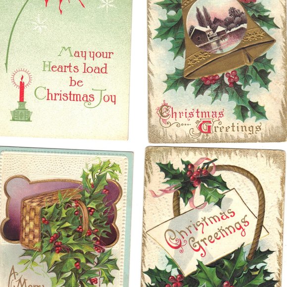 Lot of 4 Antique Christmas Postcards  - Lot 939 - Picture 1 of 2